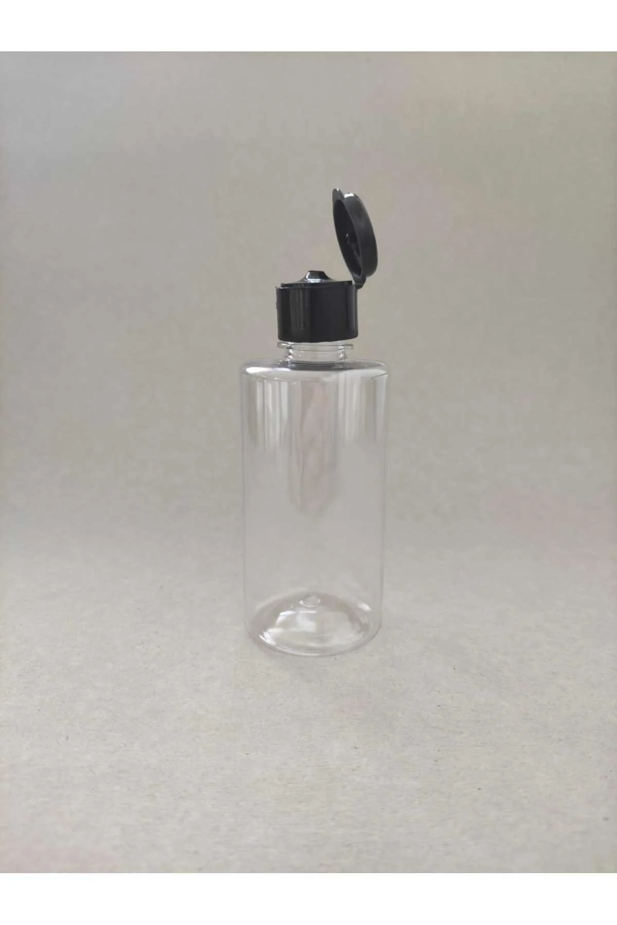 100 Adet 50 Ml Siyah Fliptop Kapaklı Kolonya, Dezenfektan, Likit 