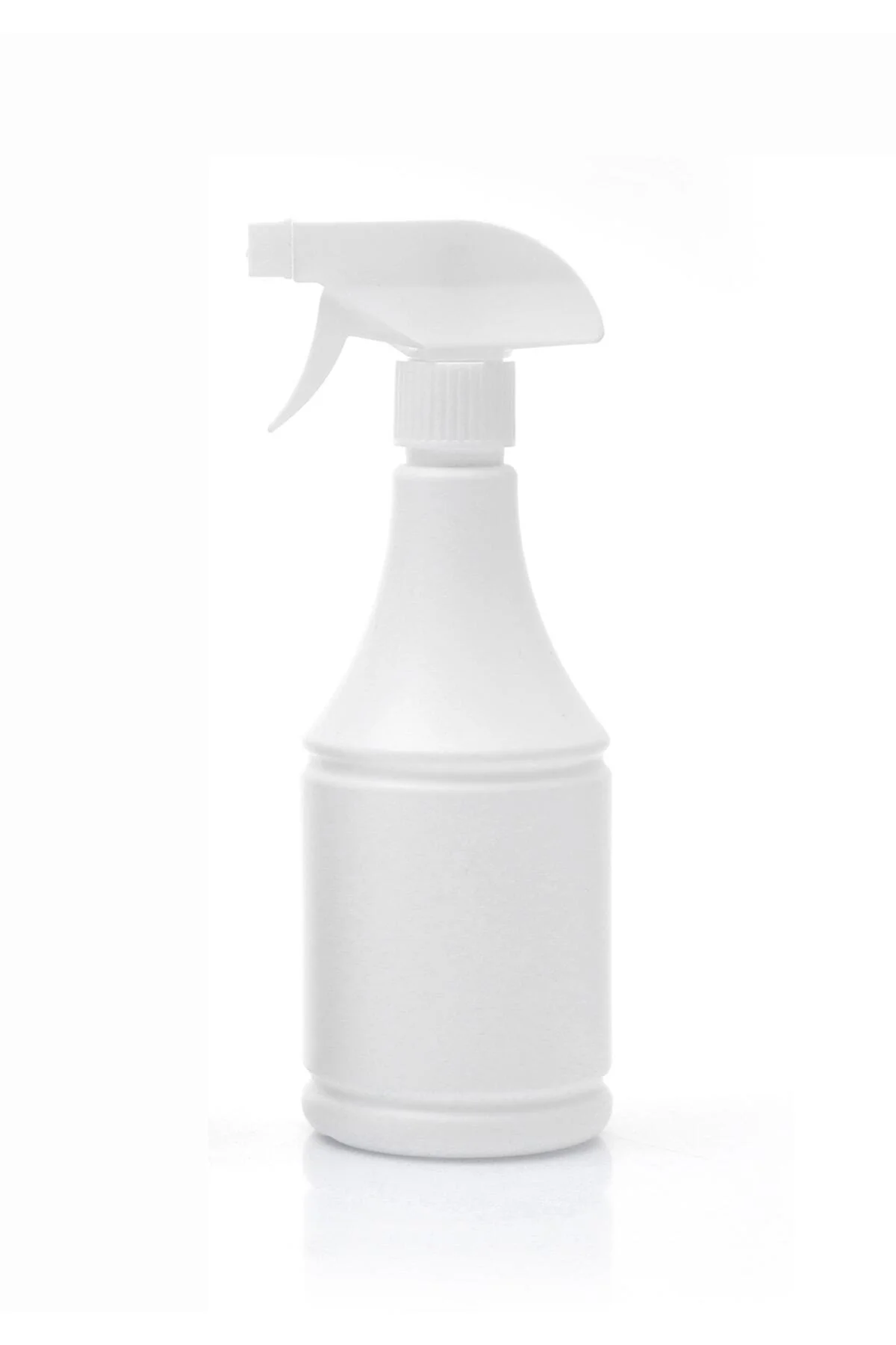 100 Adet - 500ml Plastik Beyaz Konik Sprey Şişe - Beyaz Başlık