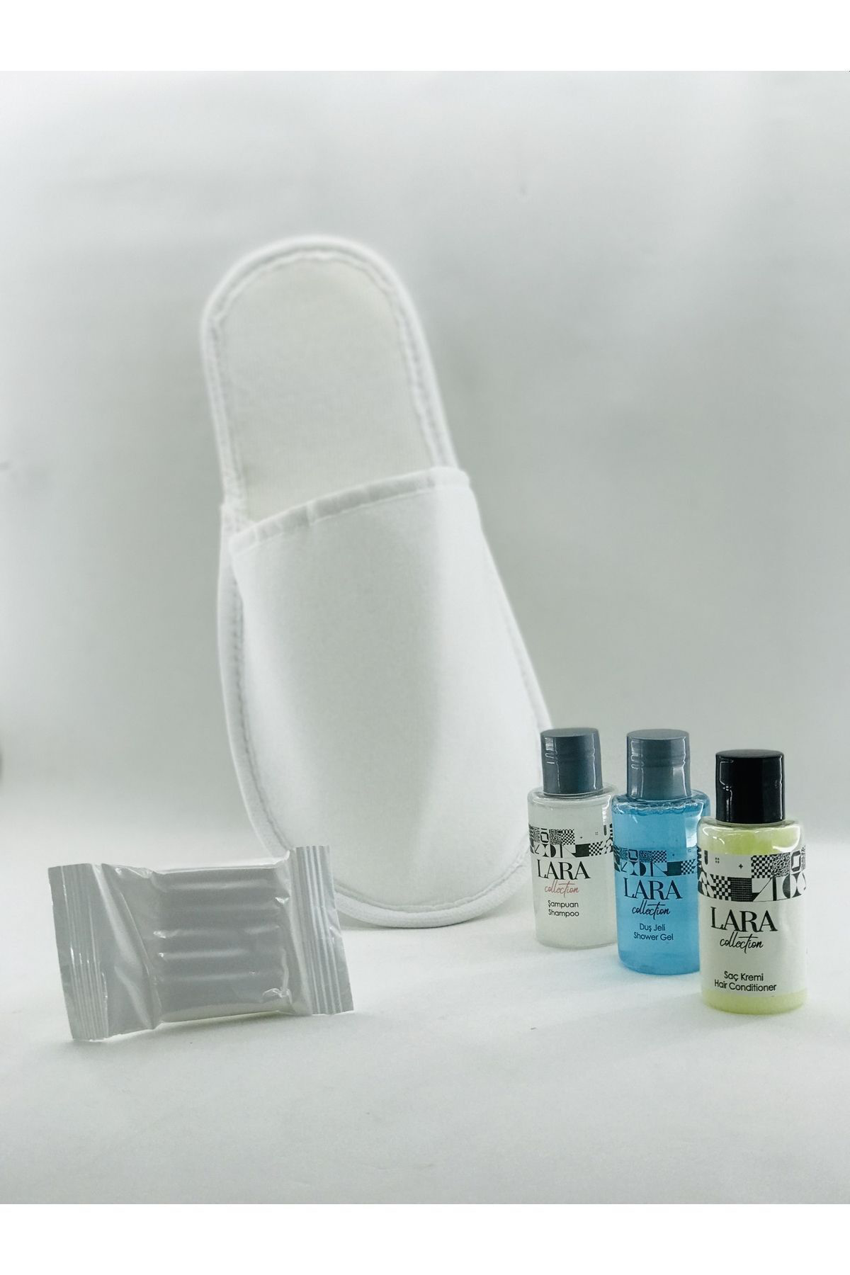 Lara Buklet 100 Adet 5Li Set Sabun Şampuan Saç Kremi Duş Jeli Biyeli Eva Terl