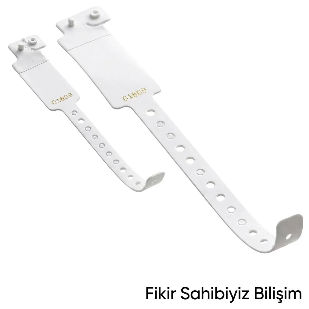 100 Adet Anne Bebek Kol Bandı Takip Bilekliği Beyaz - Doğumhane Kilitli - Sağlık Bakanlığı Uyumlu Seri Nolu