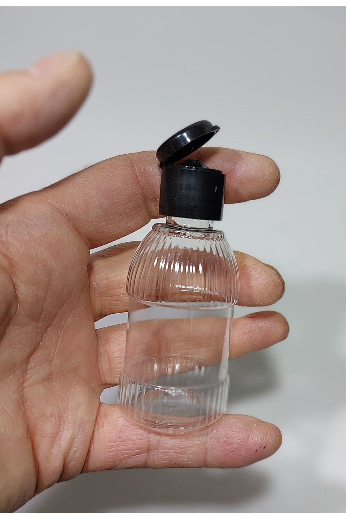 Petçi Cam Salih 100 Adet Boş Şişe Siyah Damla Kapaklı Kolonya Şişesi Doldurulabil