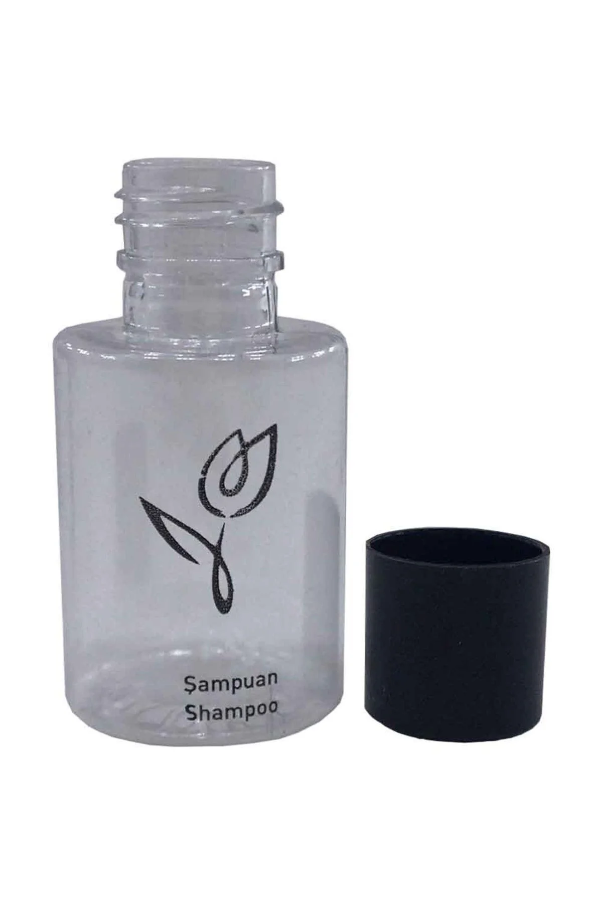 100 Adet Boş Şişe Baskılı Otel Tipi Şampuan Yazılı 30 ML Silindir