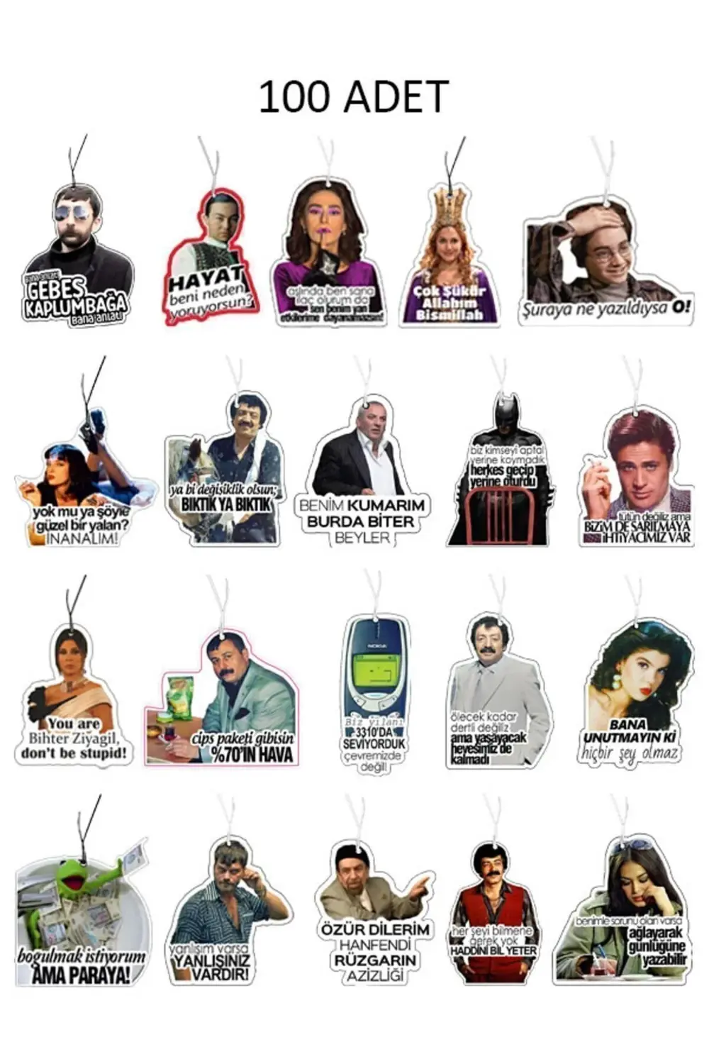 100 Adet Dekoratif Oto Araç Kokusu Ve Aksesuar Seti