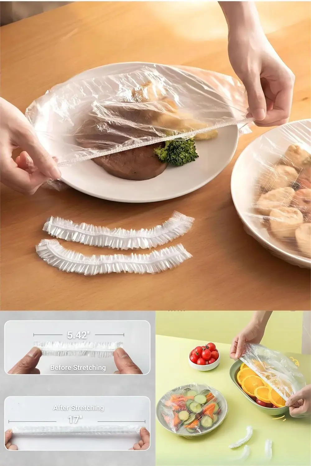 100 Adet Esnek Lastikli Tencere Tabak Bonesi ile Tazeliği Koruyun