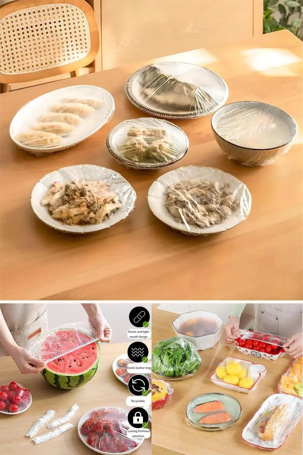 100 Adet Esnek Lastikli Tencere Tabak Bonesi ile Tazeliği Koruyun