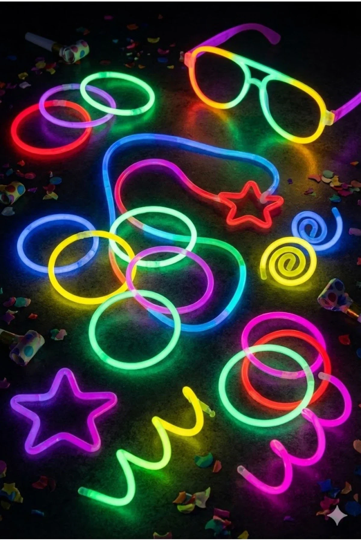 100 Adet Fosforlu Glow Stick Parti Seti | Bileklik, Kolye ve Eğlenceli Işık Çubukları 100 Adet Fosforlu Glow Stick Parti Seti | Bileklik, Kolye ve Eğlenceli Işık Çubukları