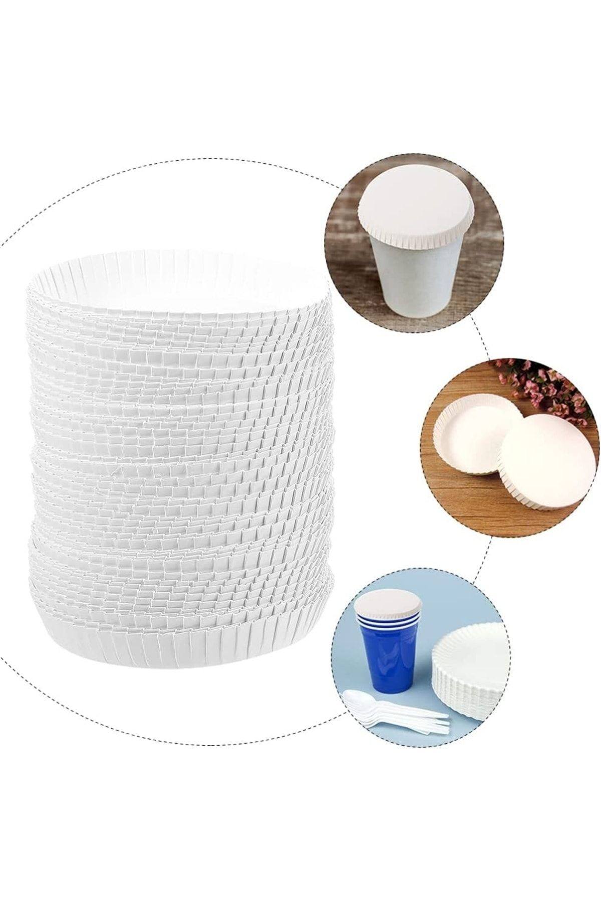 Rns 100 Adet Karton Bardak Kapak Tıkacı Kağıt Bardak Kapağı