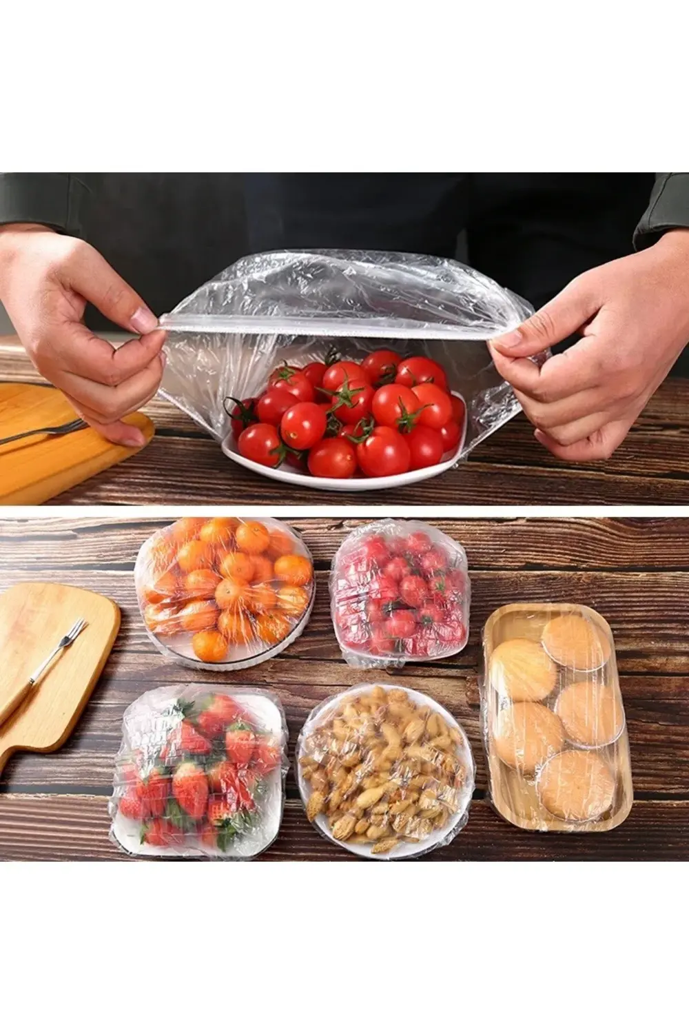 100 Adet Lastikli Tazeliği Koruyan Tencere ve Tabak Bonesi yenide