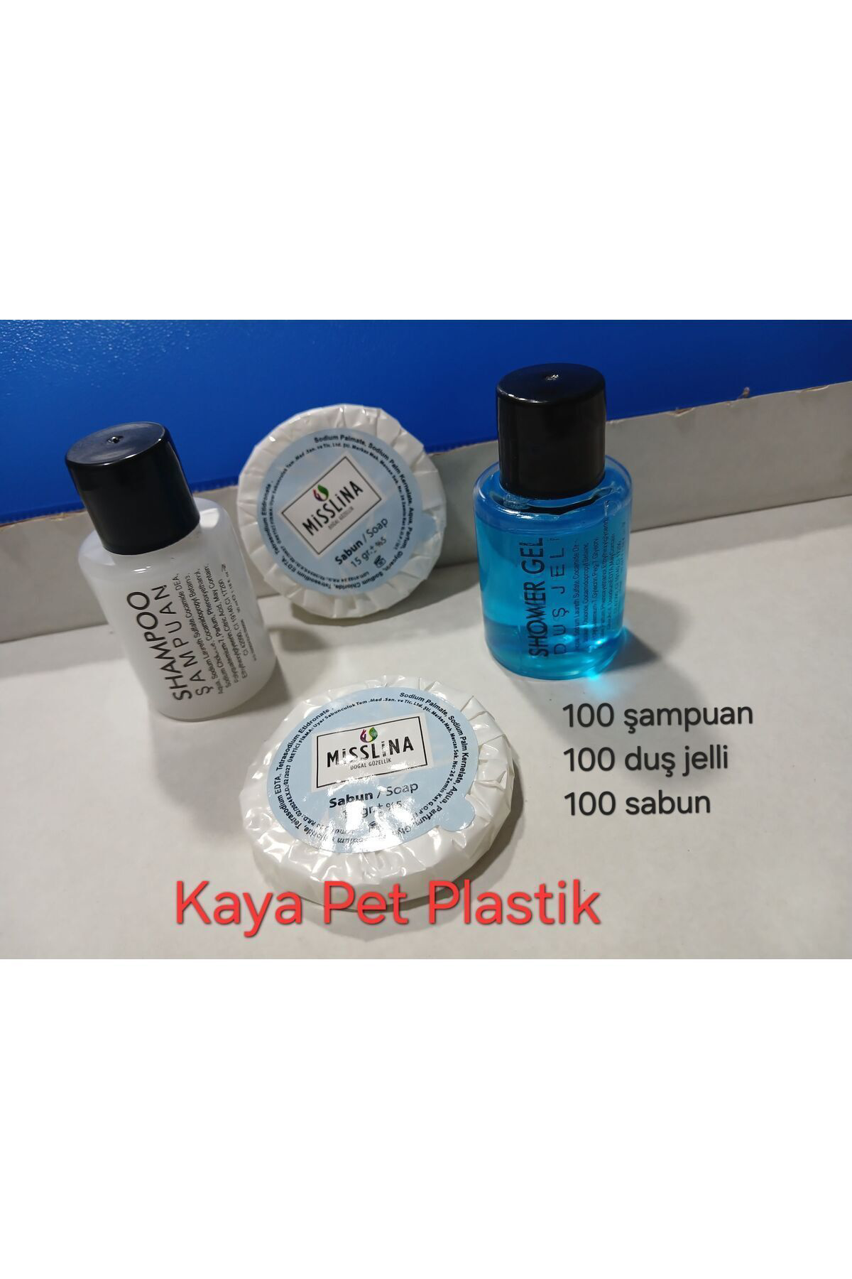 Kayapetlastik 100 Adet Mini Şampuan(Shampoo. 100 Duş Jeli .100 Adet El Sabunu )