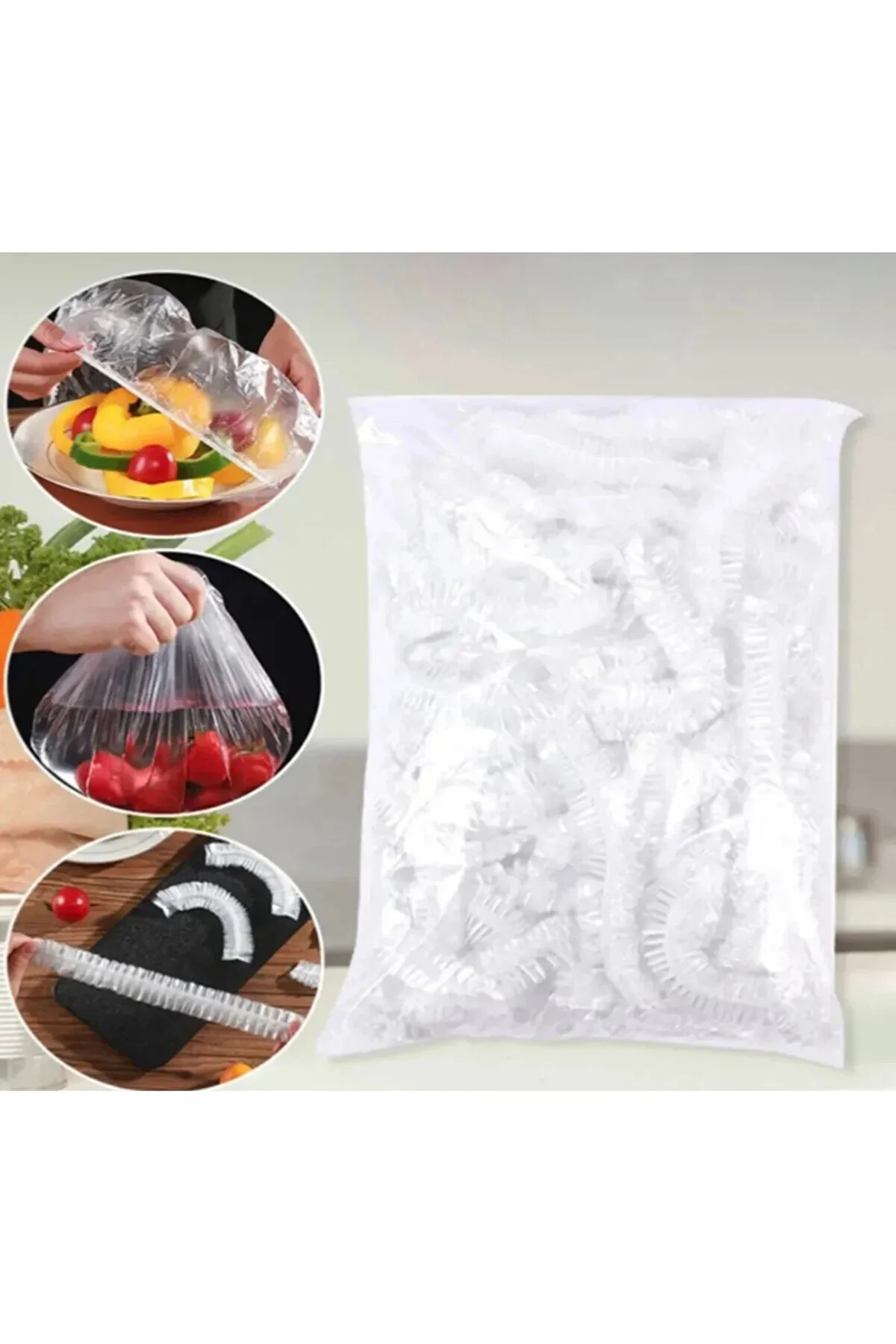 100 Adet Pratik Streç Kapak Tencere ve Tabak Bonesi | Gıda Koruyu