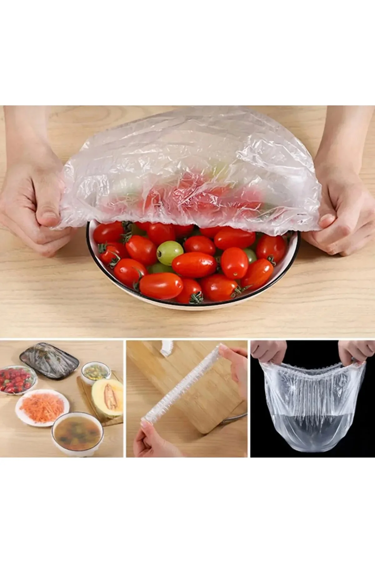 100 Adet Pratik Streç Kapak Tencere ve Tabak Bonesi | Gıda Koruyu