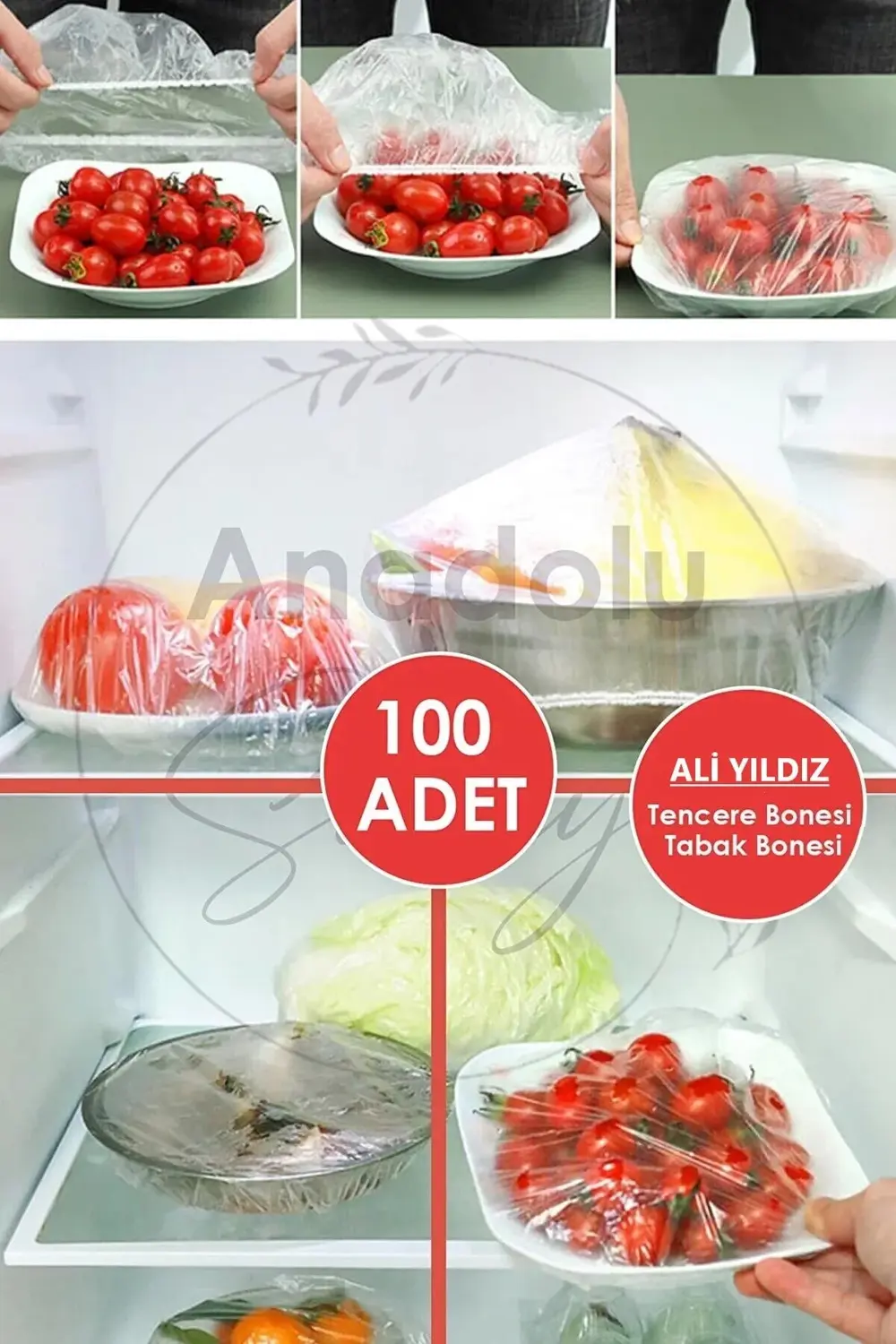 100 Adet Pratik Streç Kapak Tencere ve Tabak Bonesi | Gıda Koruyu