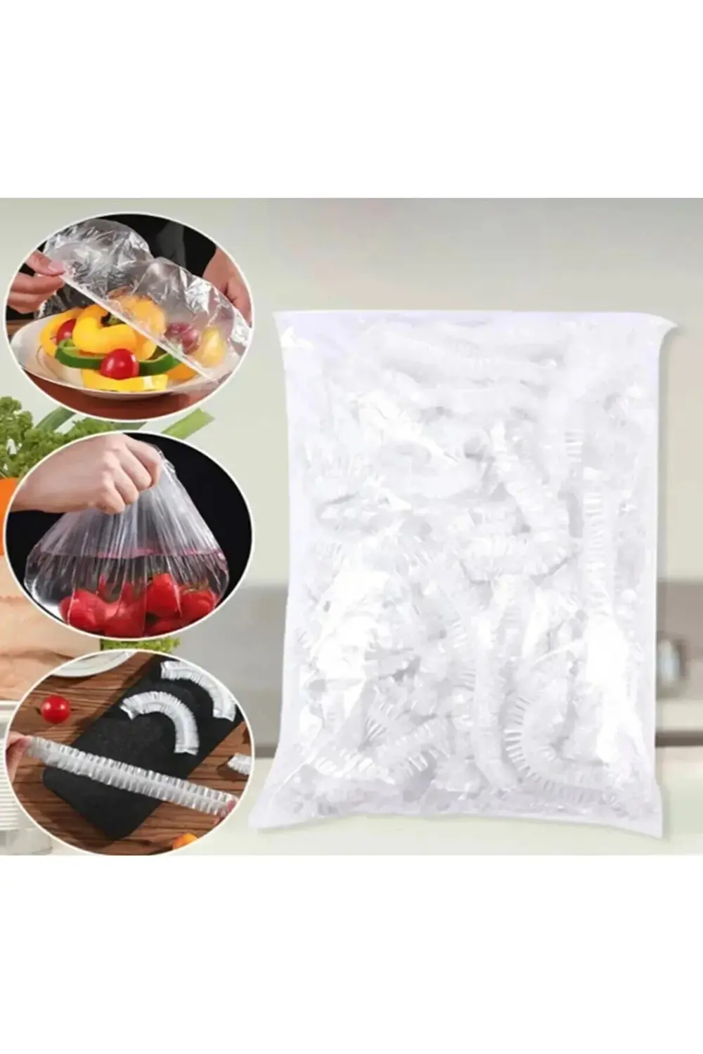 100 Adet Pratik Streç Kapak Tencere ve Tabak Bonesi | Gıda Koruyu