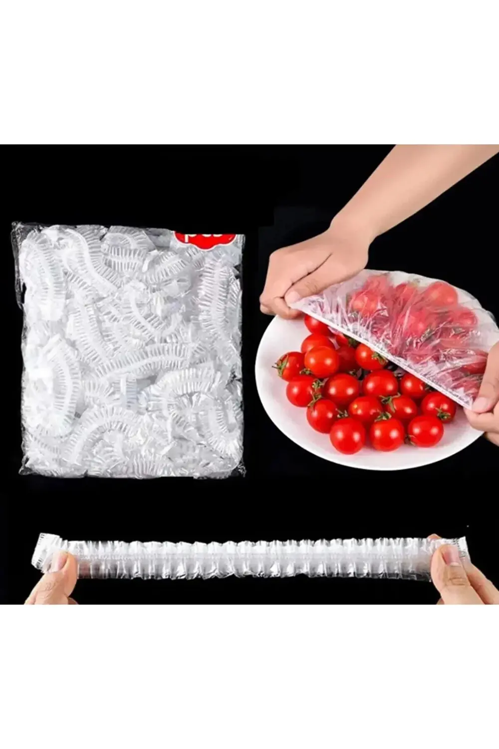 100 Adet Pratik Streç Kapak Tencere ve Tabak Bonesi | Gıda Koruyu