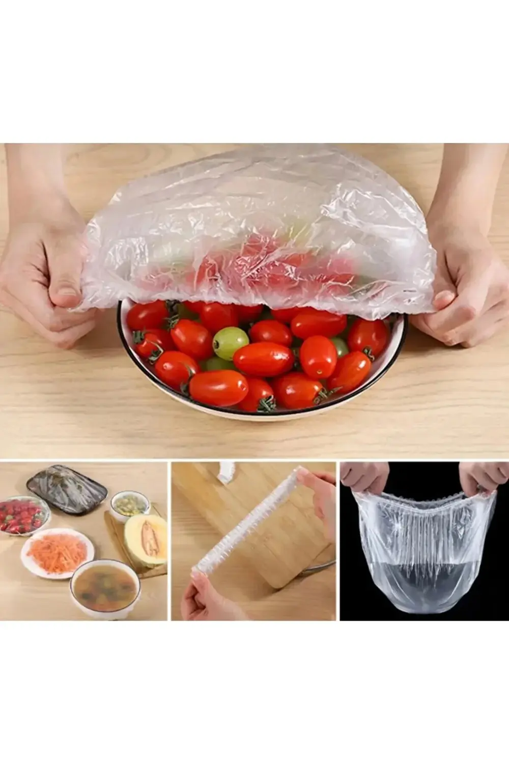 100 Adet Pratik Streç Kapak Tencere ve Tabak Bonesi | Gıda Koruyu