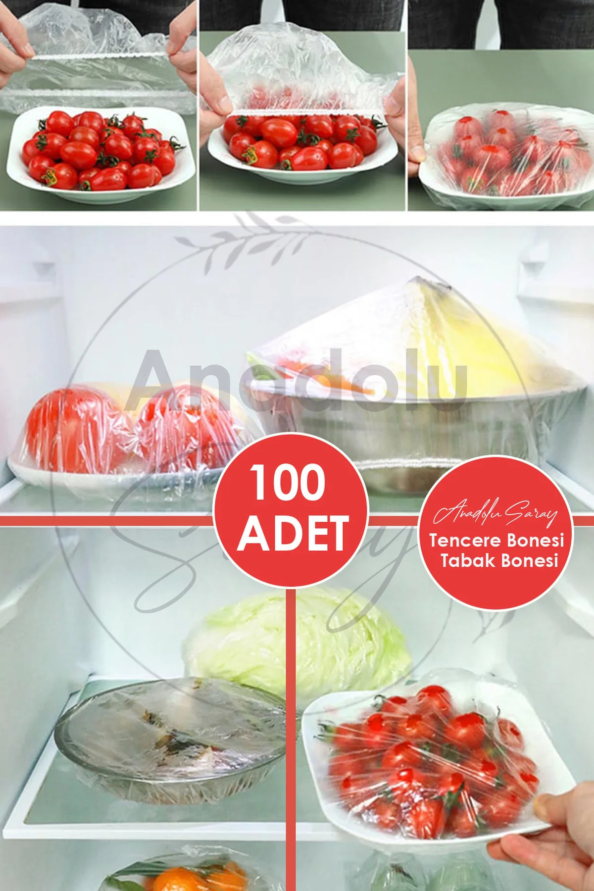 100 Adet Pratik Tazeliği Koruyan Tencere ve Tabak Bonesi | Çok Am