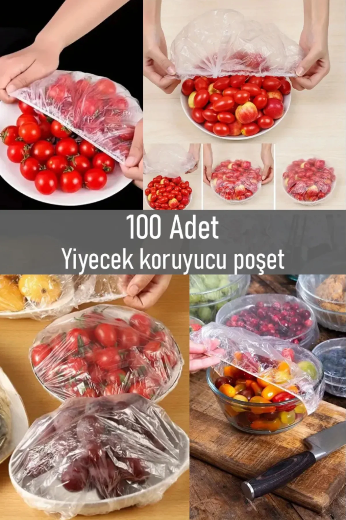 100 Adet Pratik Tazeliği Koruyan Tencere ve Tabak Bonesi | Çok Am