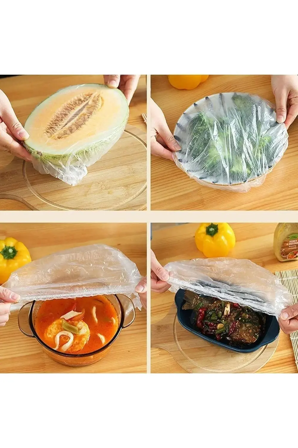 100 Adet Pratik Tazeliği Koruyan Tencere ve Tabak Bonesi | Çok Am