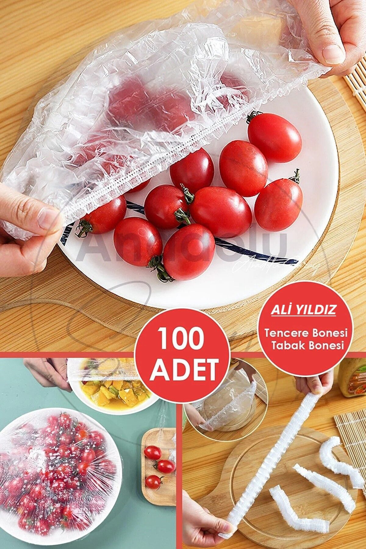 Ali Yildiz 100 Adet Pratik Streç Kapak Tencere Ve Tabak Bonesi | Gida Koruyu