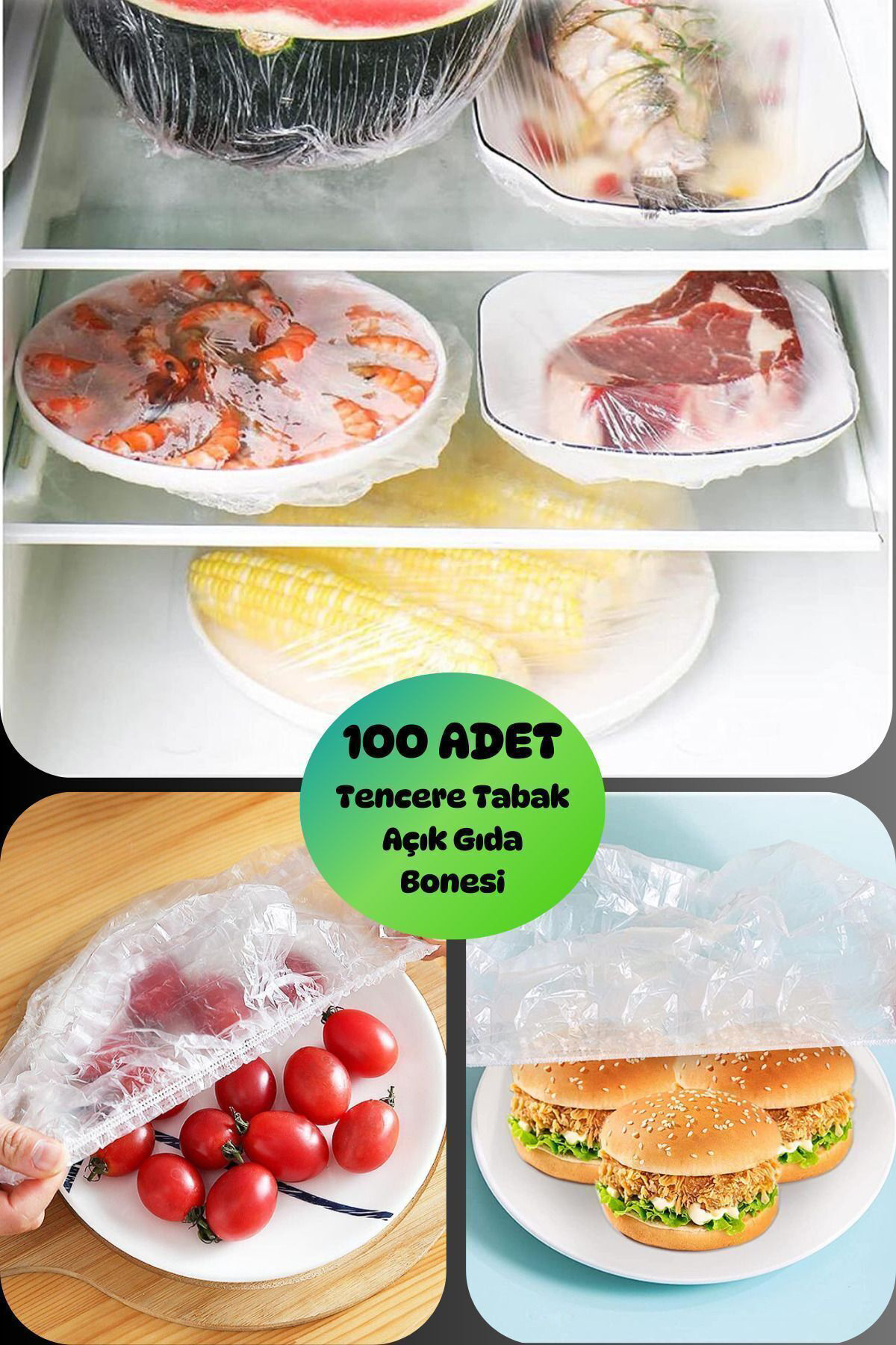 Chehra Design 100 Adet Pratik Streç Kapak Tencere Ve Tabak Bonesi | Gida Koruyu