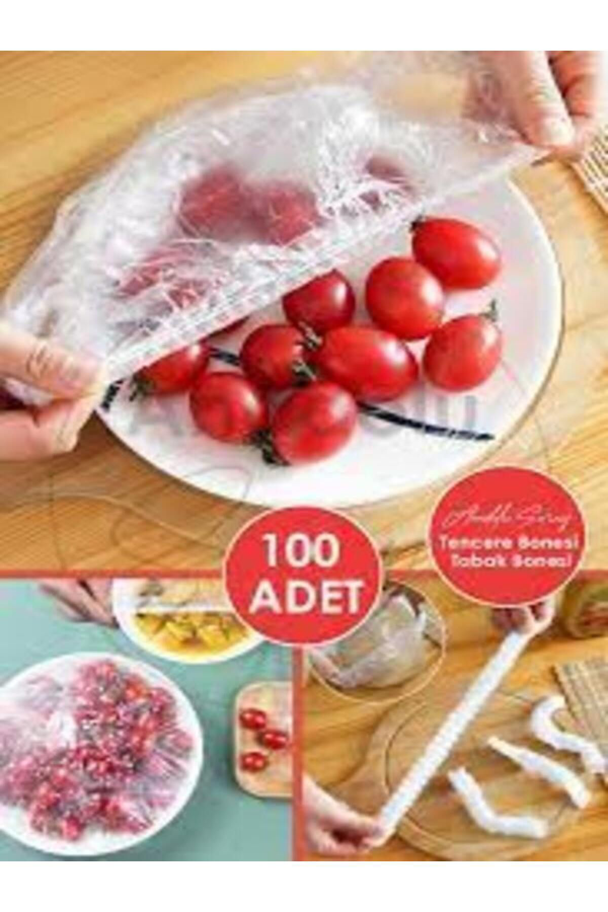 Ezelzeren07 Hobi Tasarım 100 Adet Pratik Tazeliği Koruyan Tencere Tabak Bonesi Çok Amaçli 