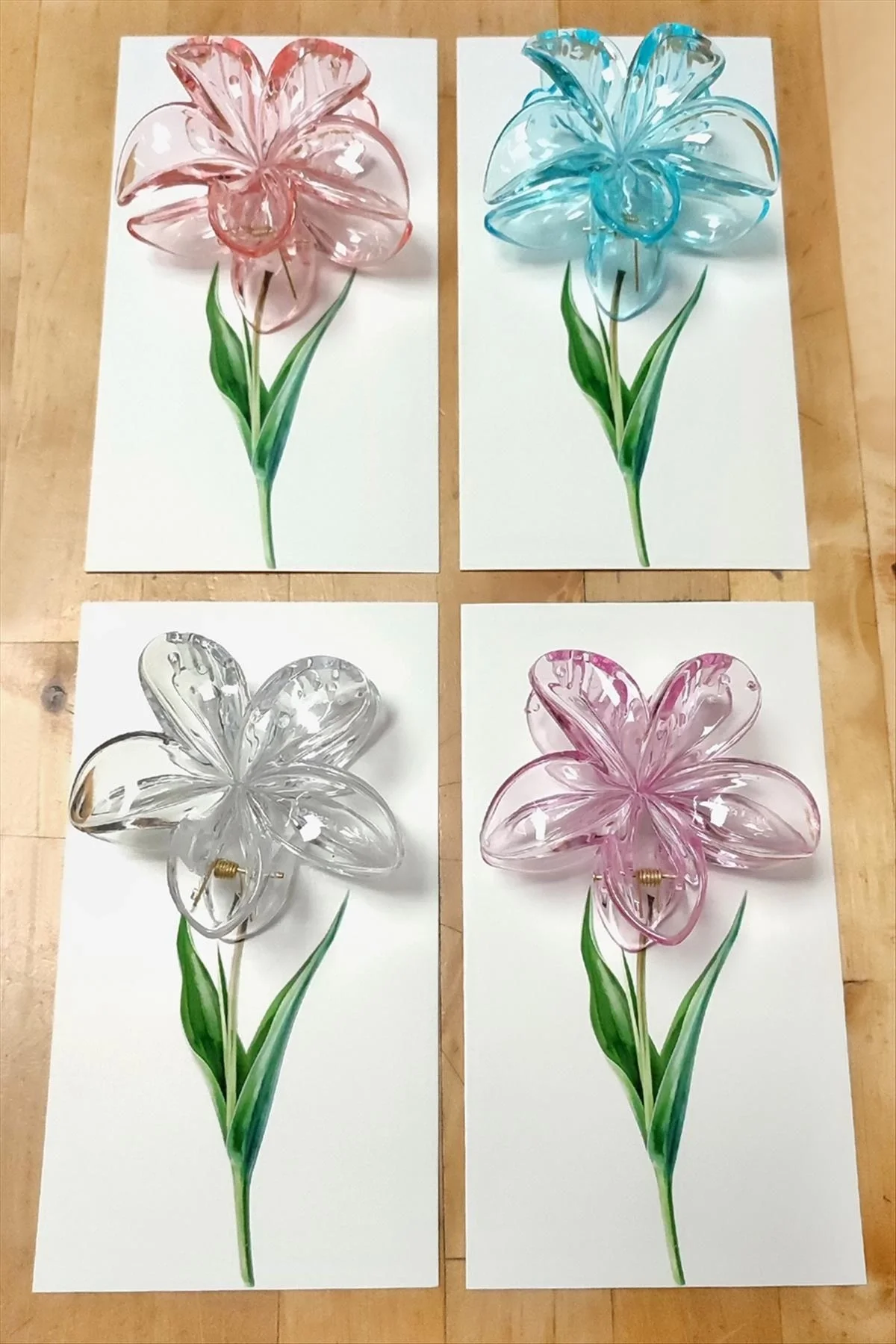 100 Adet Şeffaf Renkli Lotus Toka 8 cm Kına Seti