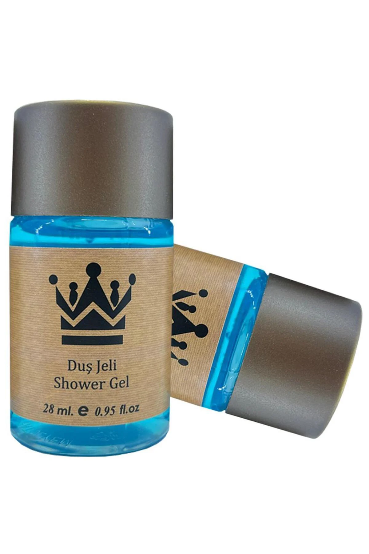 100 Adet Standart Otel Duş Jeli Geniş Kapak Kraft 30 Ml Silindir 