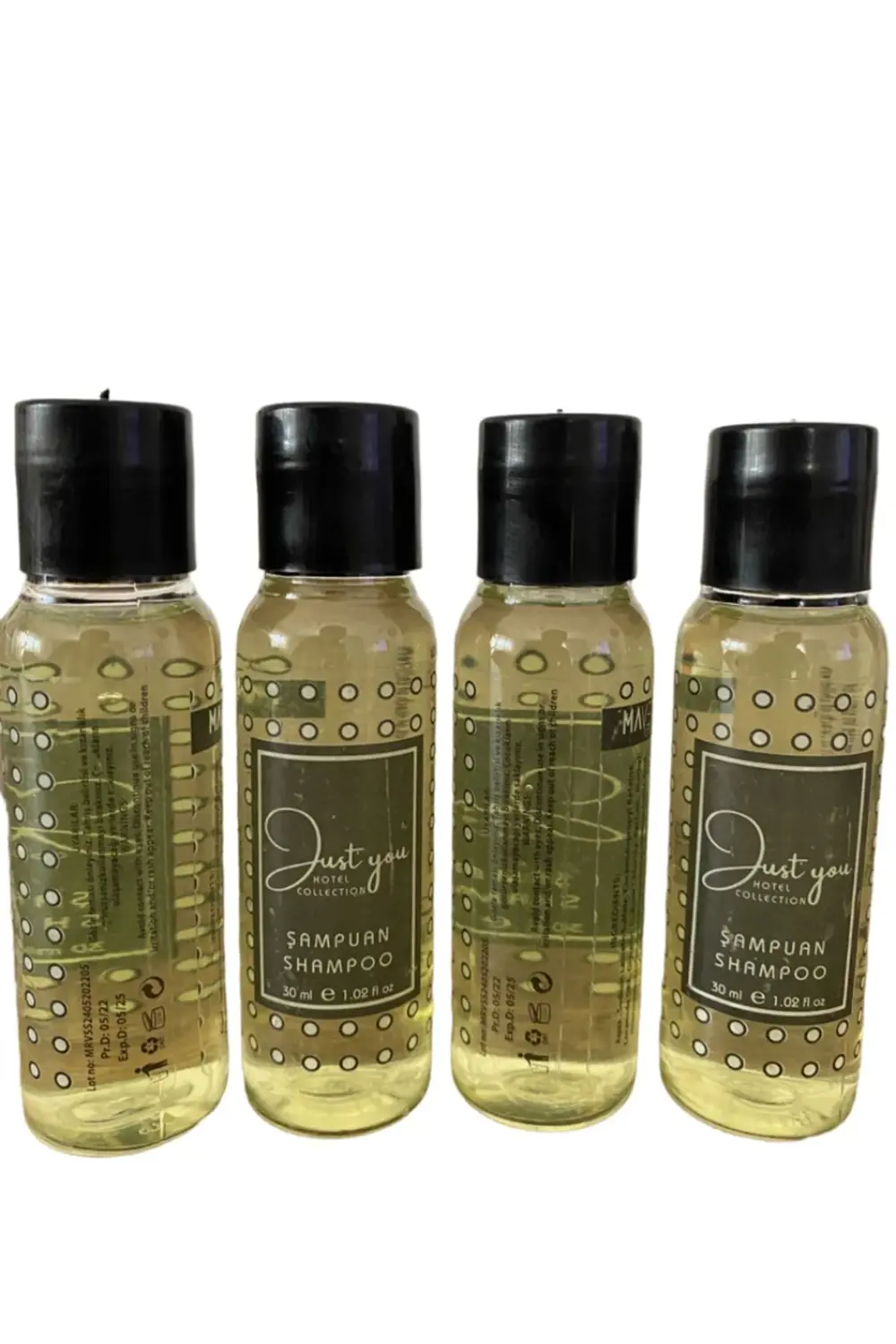 100 Adet Standart Otel Tipi Mini Duş Şampuanı 30 ml Silindir Şişe