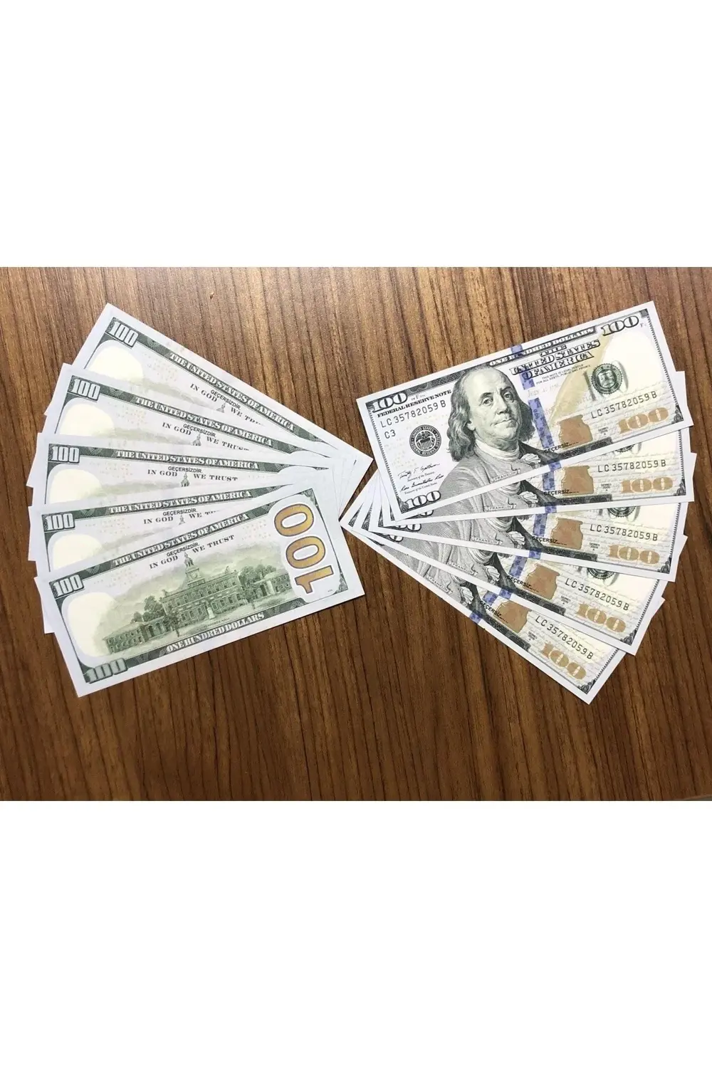 100 Adet Yüz Dolar Geçersiz Şaka Düğün Parası Oyun Parası 100x100