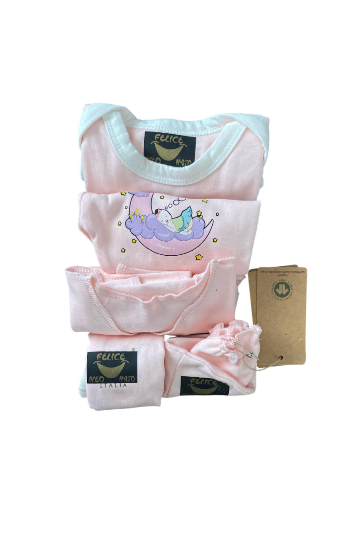 Otel Bukleti %100 Antialerjik Hastane Çıkış Seti Bebek Takımı 7 Parça Zıbın Se