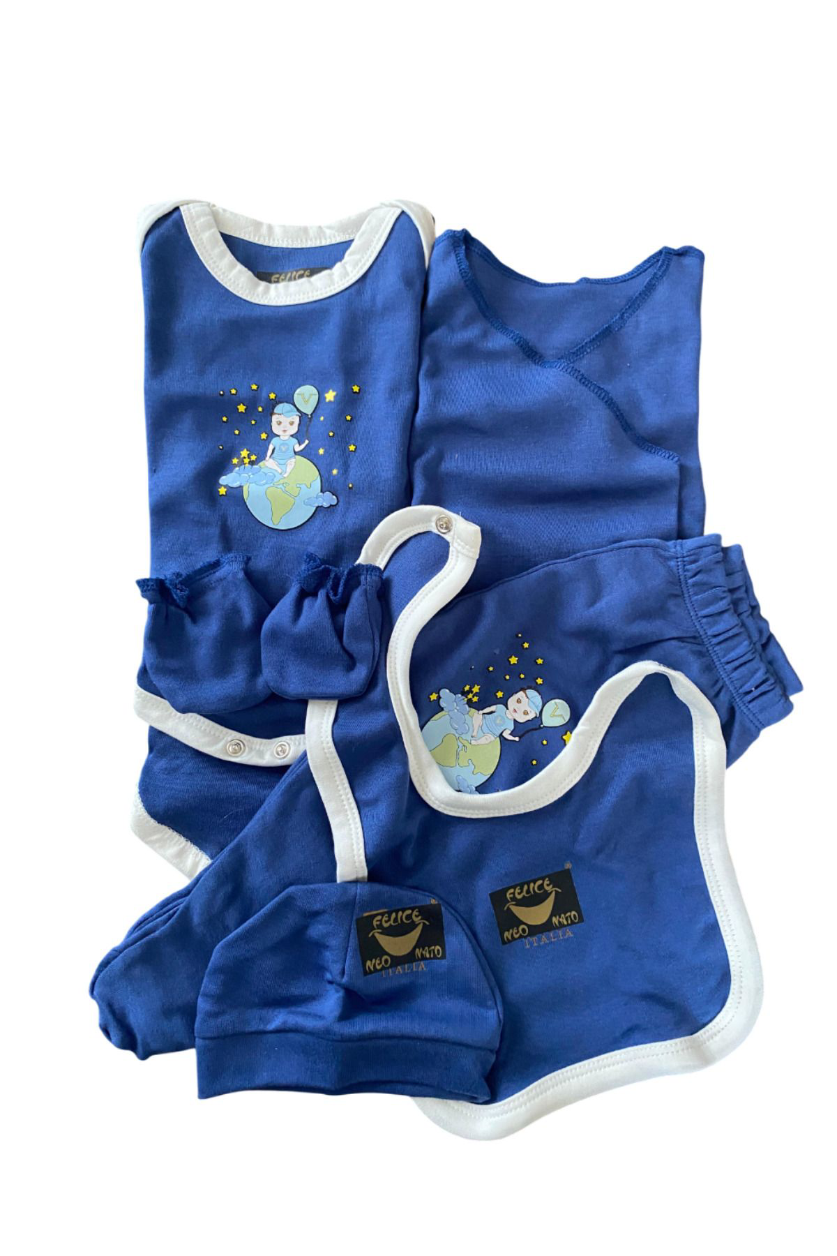 Otel Bukleti %100 Antialerjik Hastane Çıkış Seti Bebek Takımı 7 Parça Zıbın Se