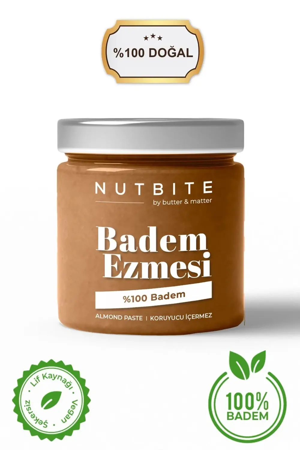 %100 Badem Ezmesi - Şeker İlavesiz - 200gr - Katkısız Koruyucusuz