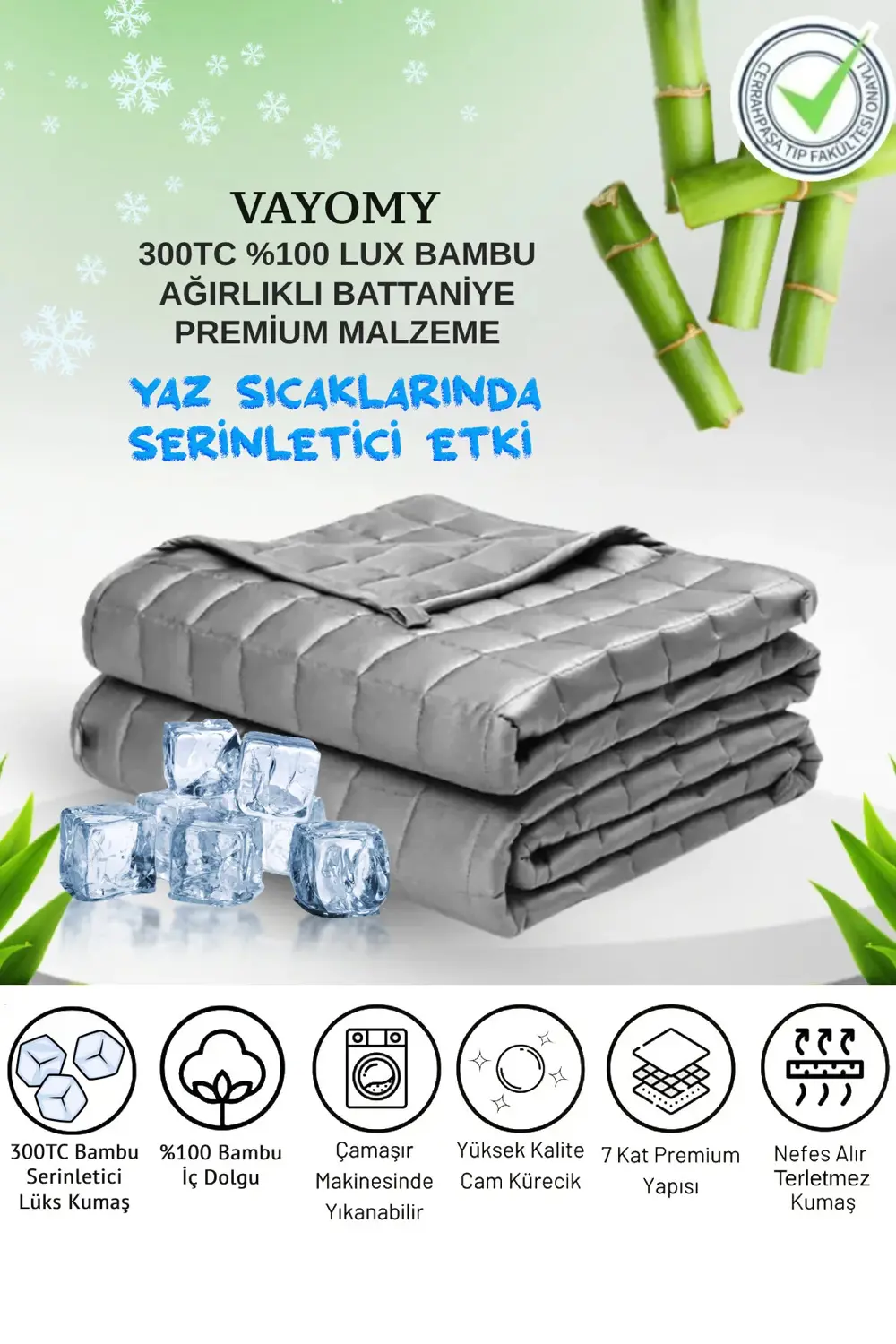 %100 Bambu Yorgan 300TC Kumaş %100 Bambu Dolgulu Ağırlıklı Battan
