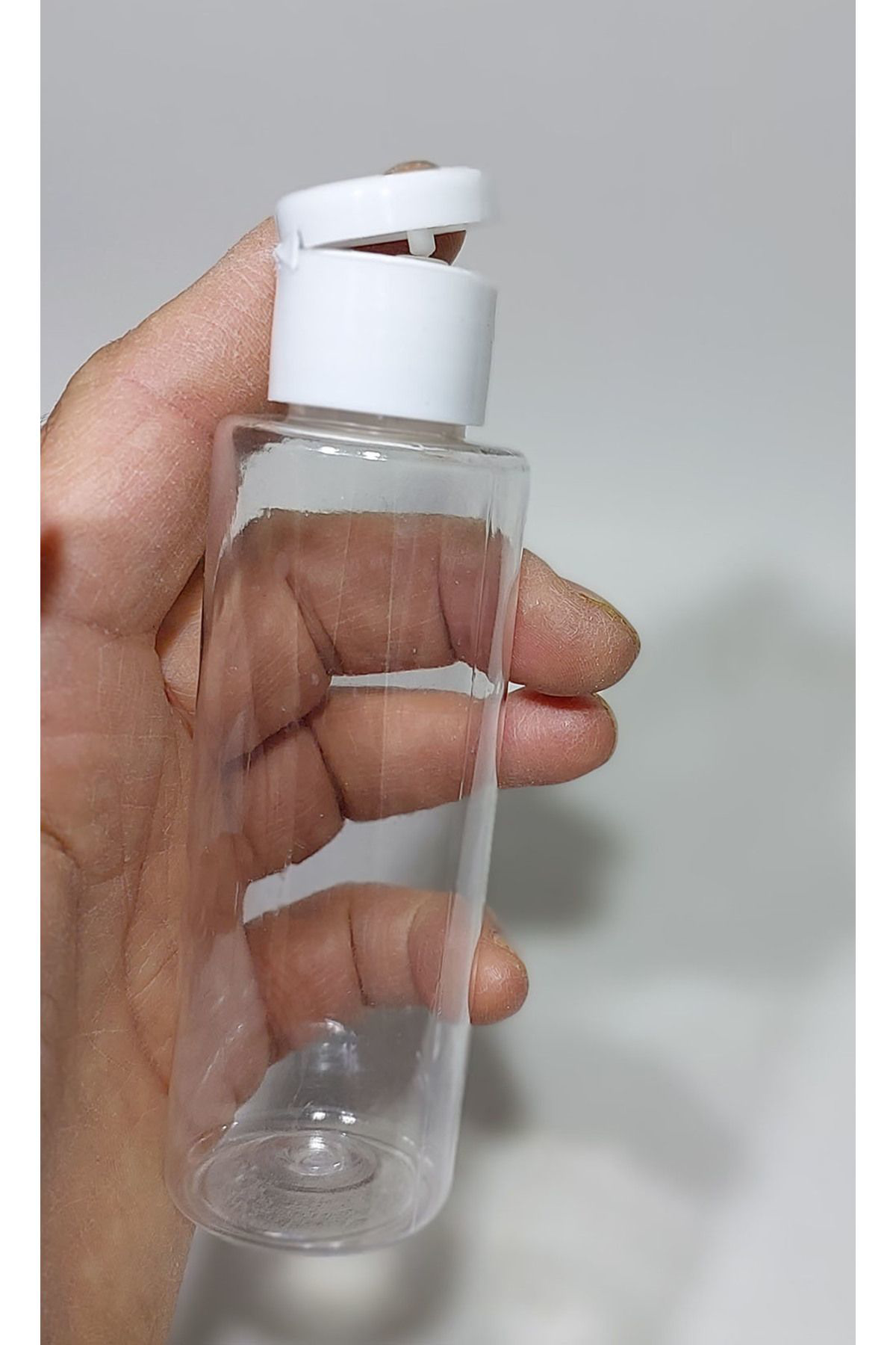 Sampex .100 Cc Düz Model Pet Şişe - Beyaz Filtop Beyaz Damla Kapakli - 1