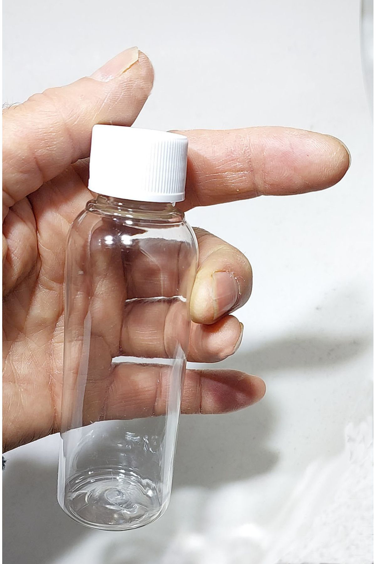 100 Cc Düz Model Pet Şişe - Beyaz Kapaklı - 100 Ml Boş Pet Şişe (