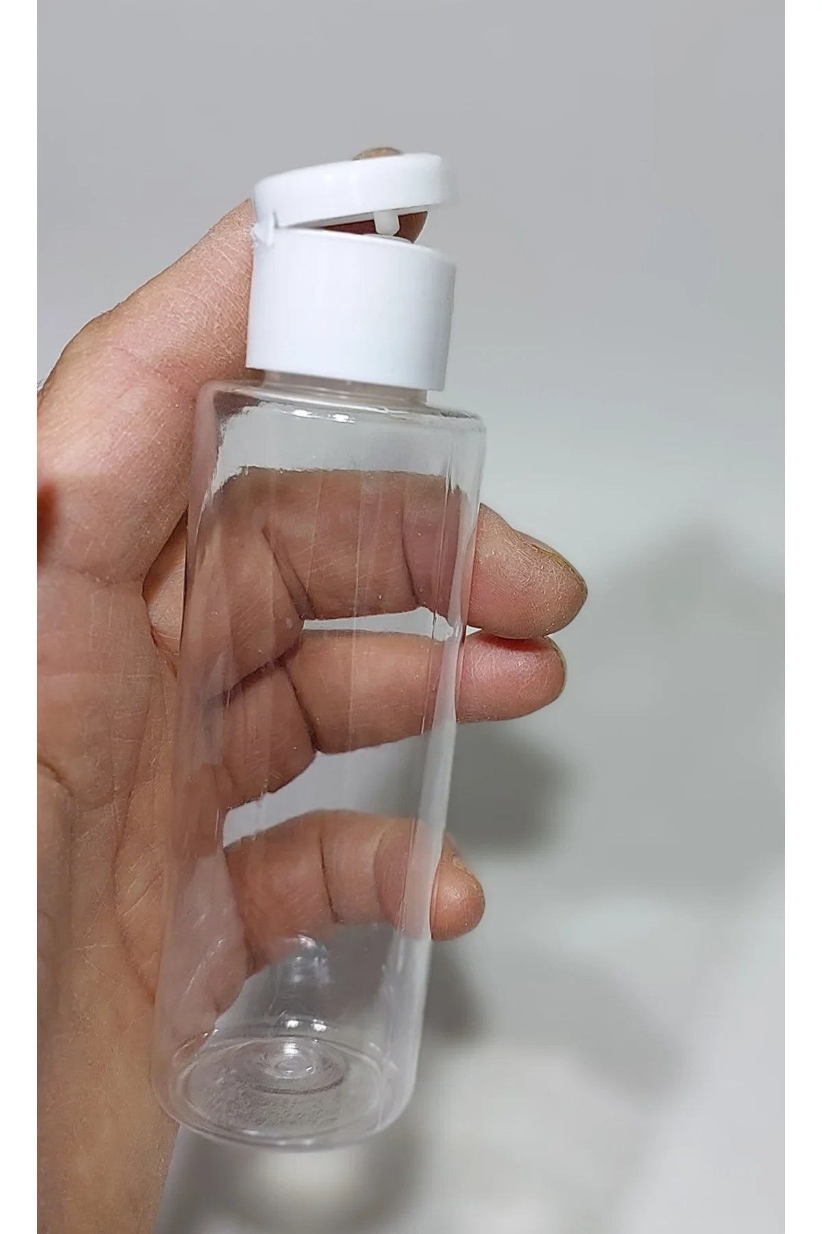 ,100 Cc Düz Model Pet Şişe - Beyaz filtop beyaz damla Kapaklı - 1