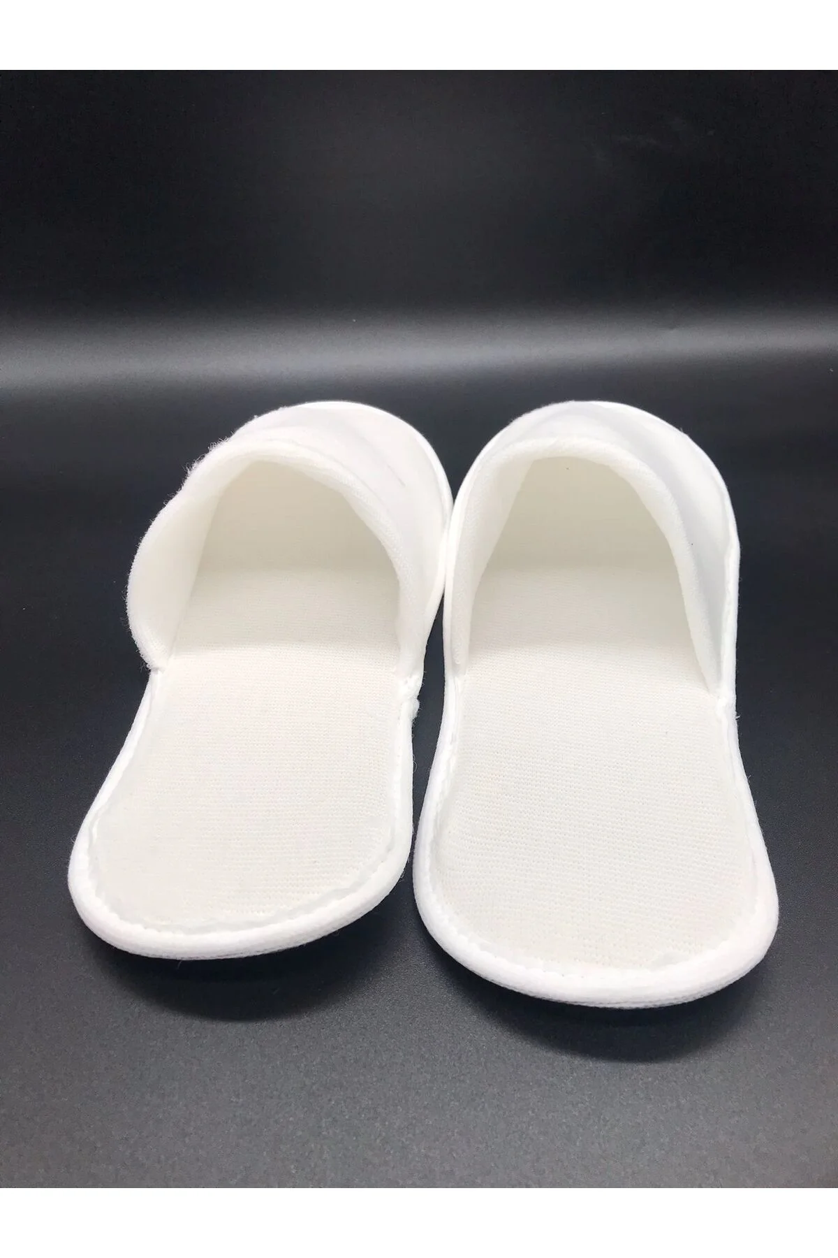 (100 Çift) 3MM Tabana Polyester Havlu Çift Kapak Otel Tipi Terlik