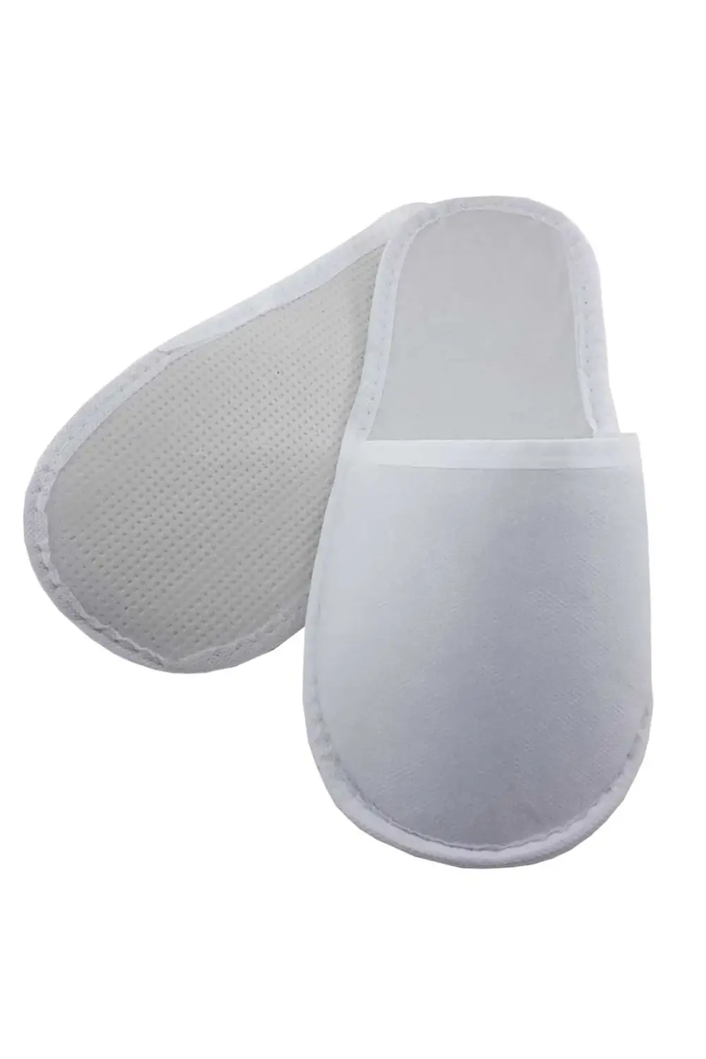 100 Çift Biyeli Astarlı Kalın Taban Beyaz Tela Otel Terliği Tek K