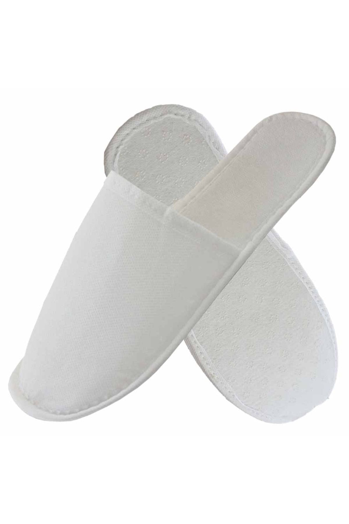 Private 100 Çift Kaymaz Taban Lüks Elyaf Alt Sünger Takviyeli Beyaz Otel 