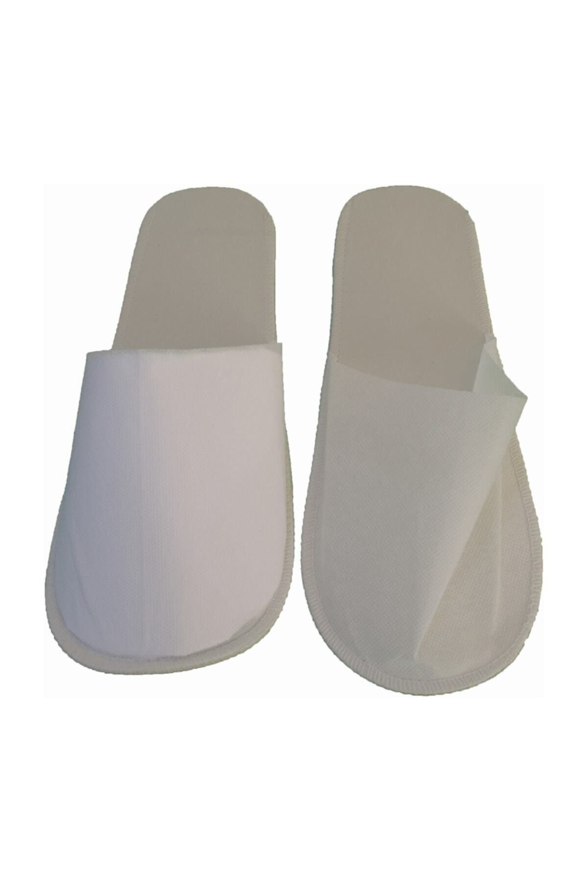 Şarca 100 Çift Otel Terliği Overloklu (Tek Kullanimlik Tela Terlik)