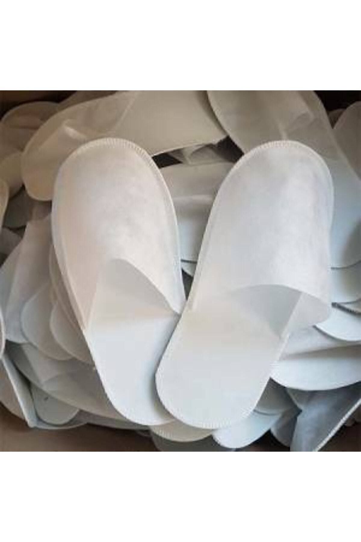 Şarca 100 Çift Otel Terliği Overloklu (Tek Kullanimlik Tela Terlik)