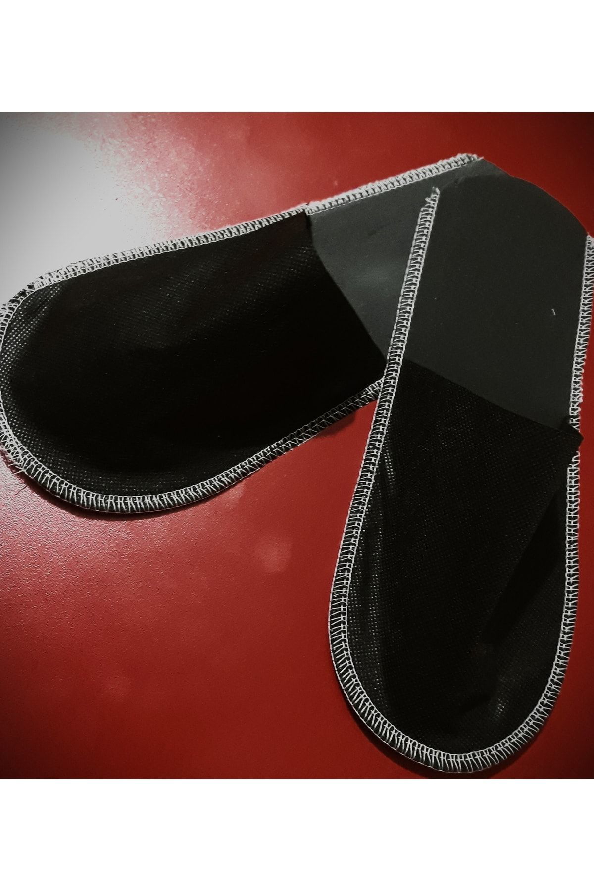 Delal 100 Çift Siyah Ovarlok Otel Hastane Pansiyon İcn Tek Kullanimlik 