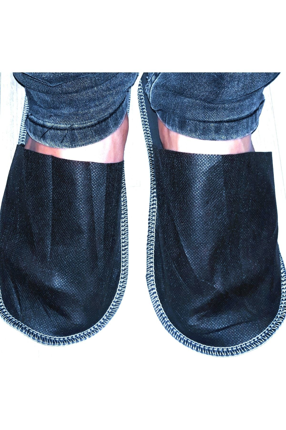 Delal 100 Çift Siyah Ovarlok Otel Hastane Pansiyon İcn Tek Kullanimlik 