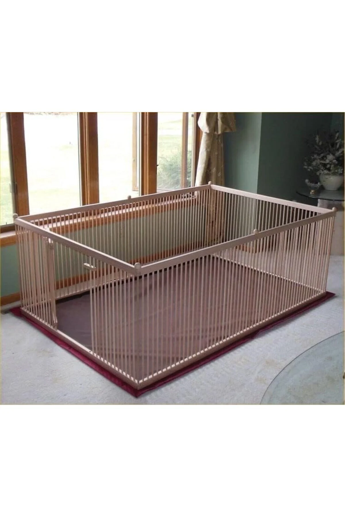 100 cm x 150 cm yükseklik 53 cm sık aralıklı ahşap köpek çiti