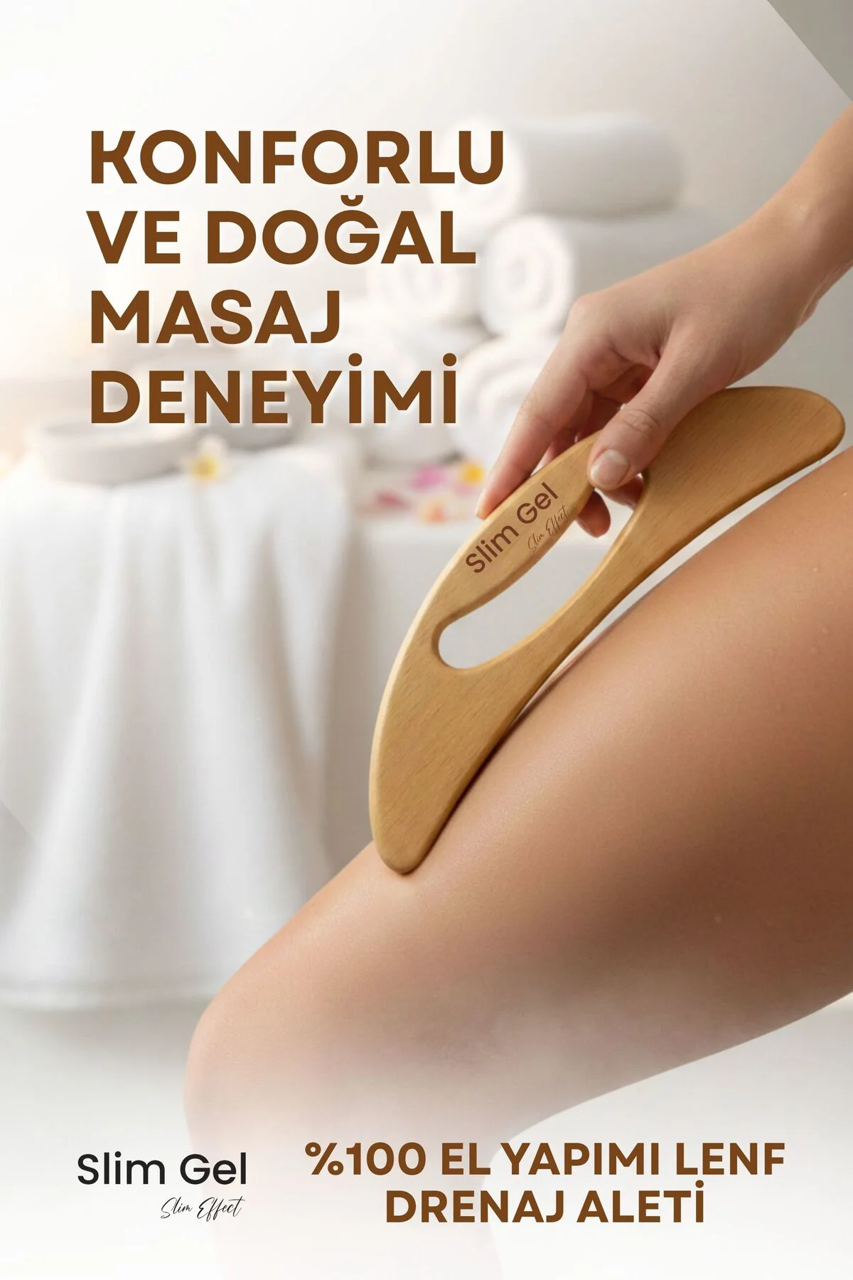 %100 Doğal Ahşap El Yapımı Lenf Masaj Aleti | Selülit Karşıtı Ahş