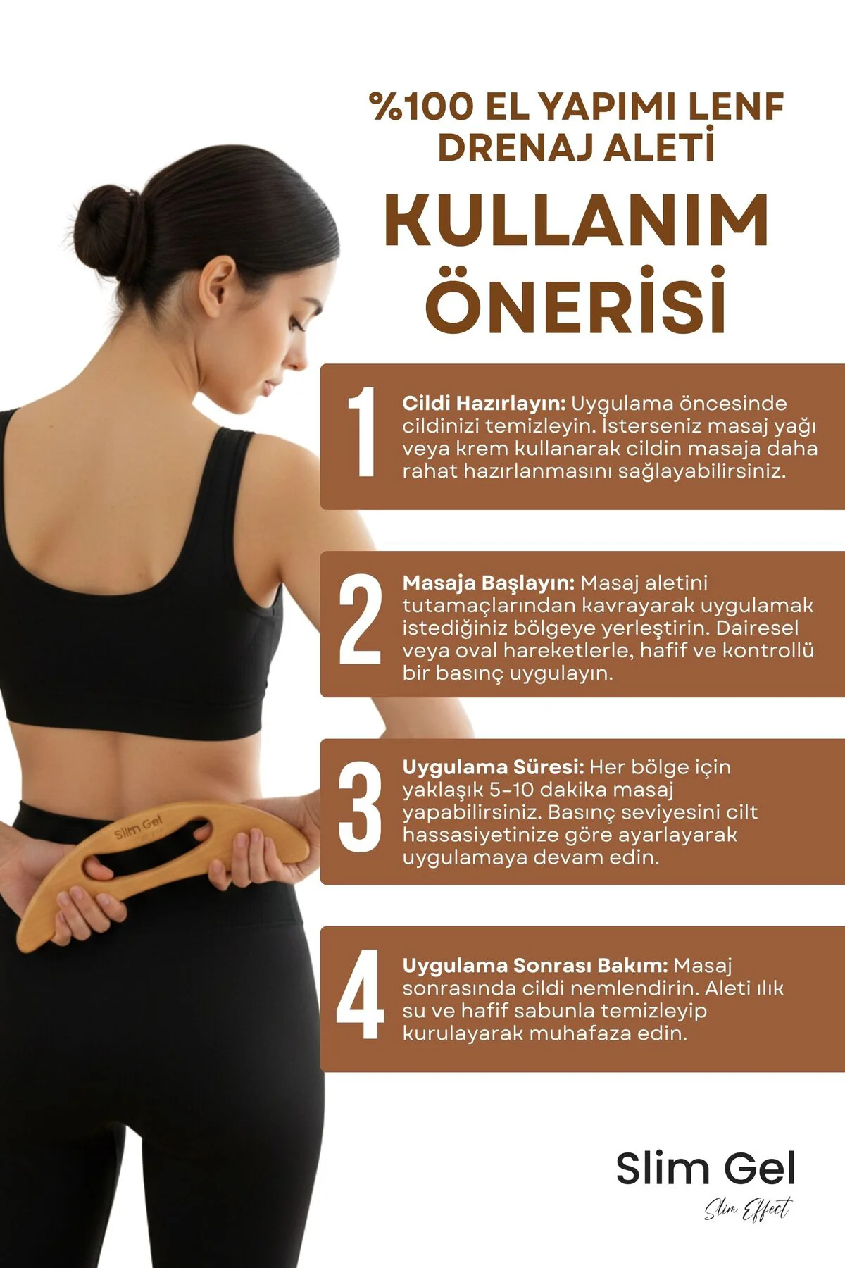 %100 Doğal Ahşap El Yapımı Lenf Masaj Aleti | Selülit Karşıtı Ahş