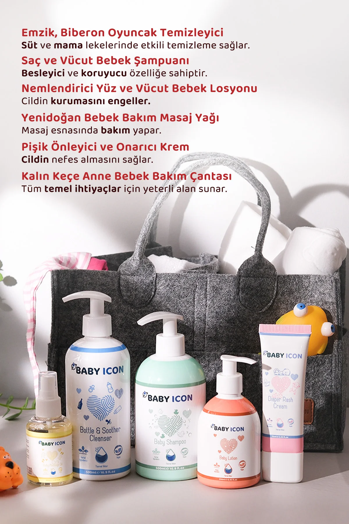 %100 Doğal Organik Vegan Hoşgeldin Anne Bebek Keçe Organize Bakım