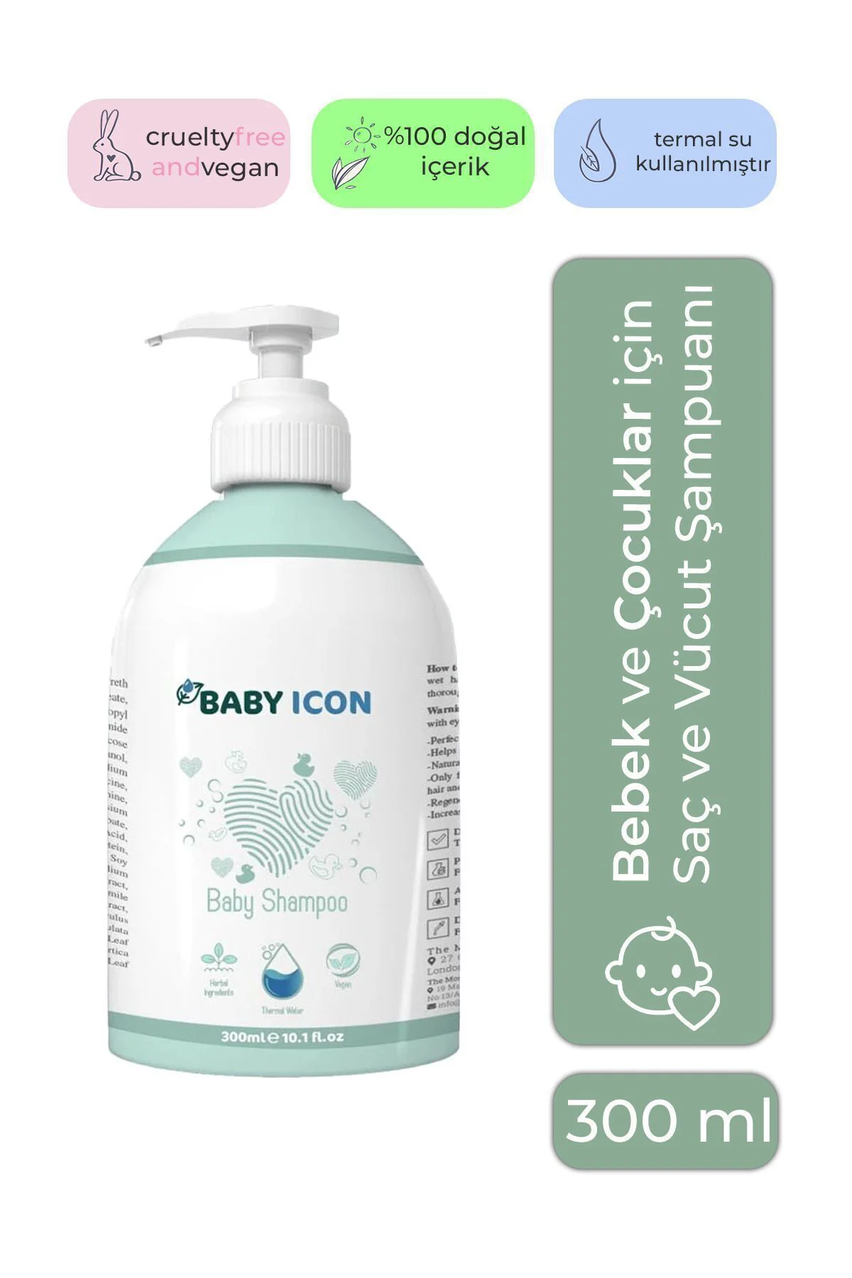 %100 Doğal Organik Vegan Bebek Şampuanı Konak Önleyici 300ML Term