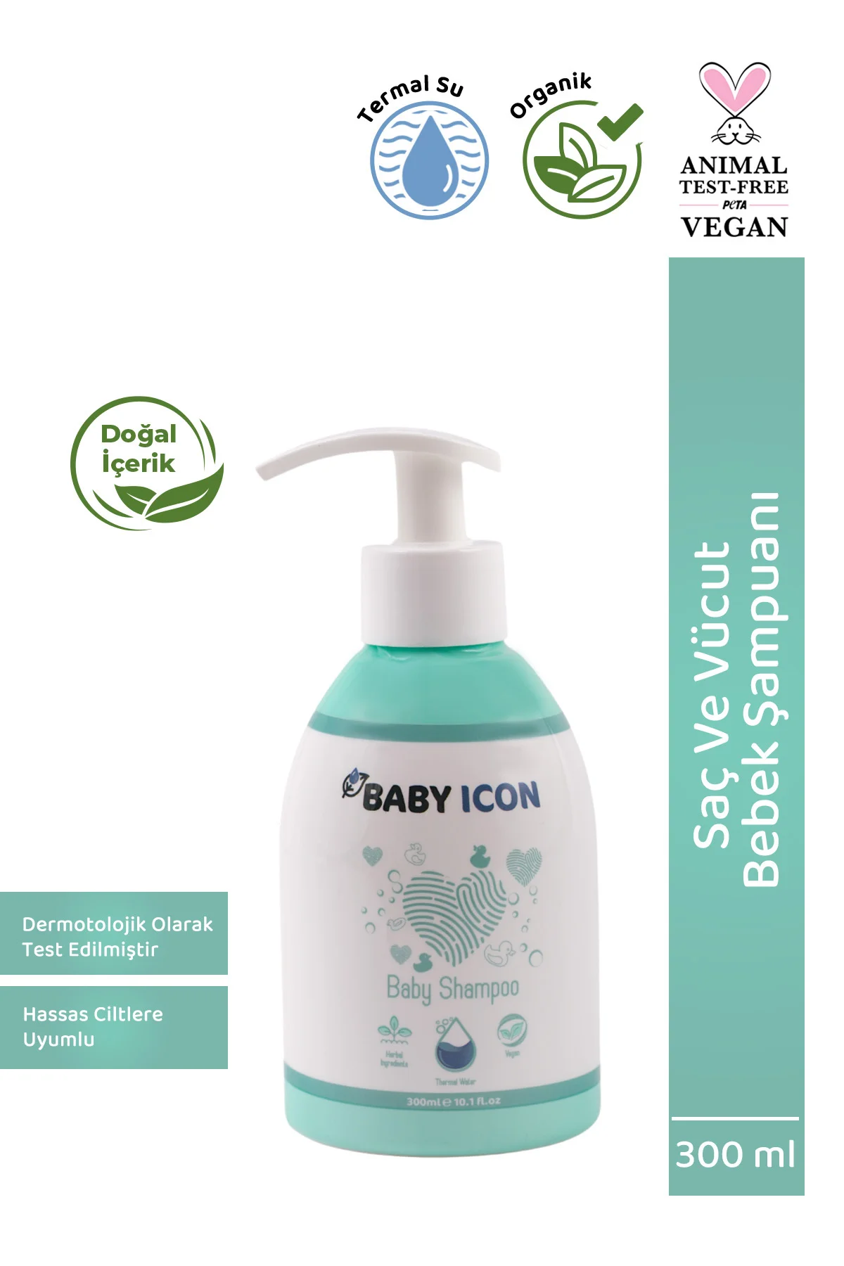 %100 Doğal Organik Vegan Bebek Şampuanı Konak Önleyici 300ML Term
