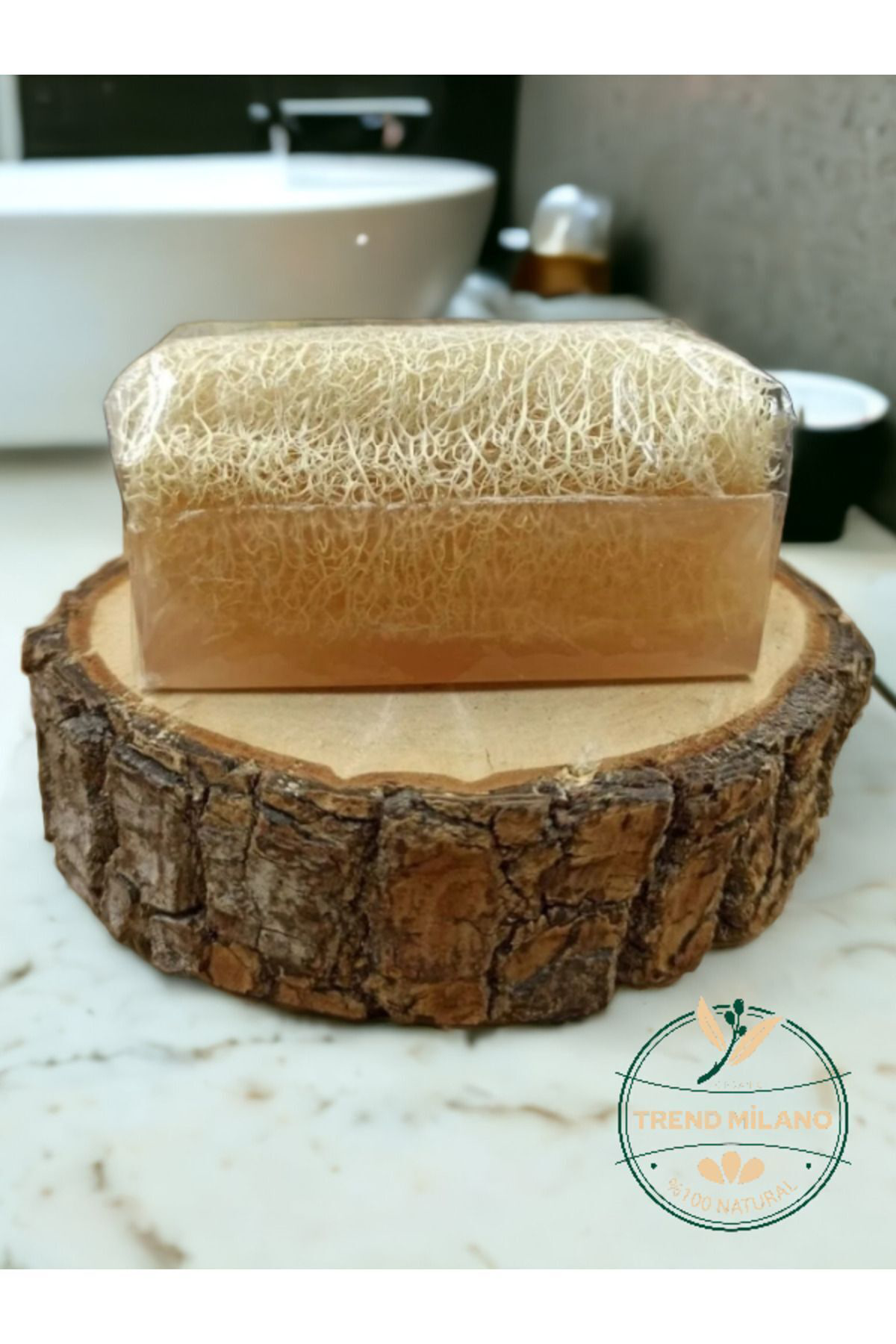 Trendmilano %100 El Yapımı Doğal Kabak Lifli Pirinç Özlü Premium Peeling Etki